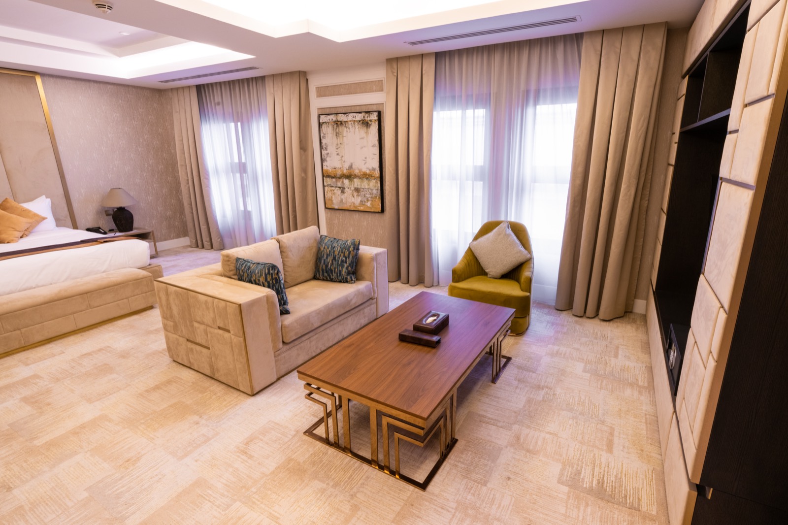 The Royal Suite bedroom with its own sitting area