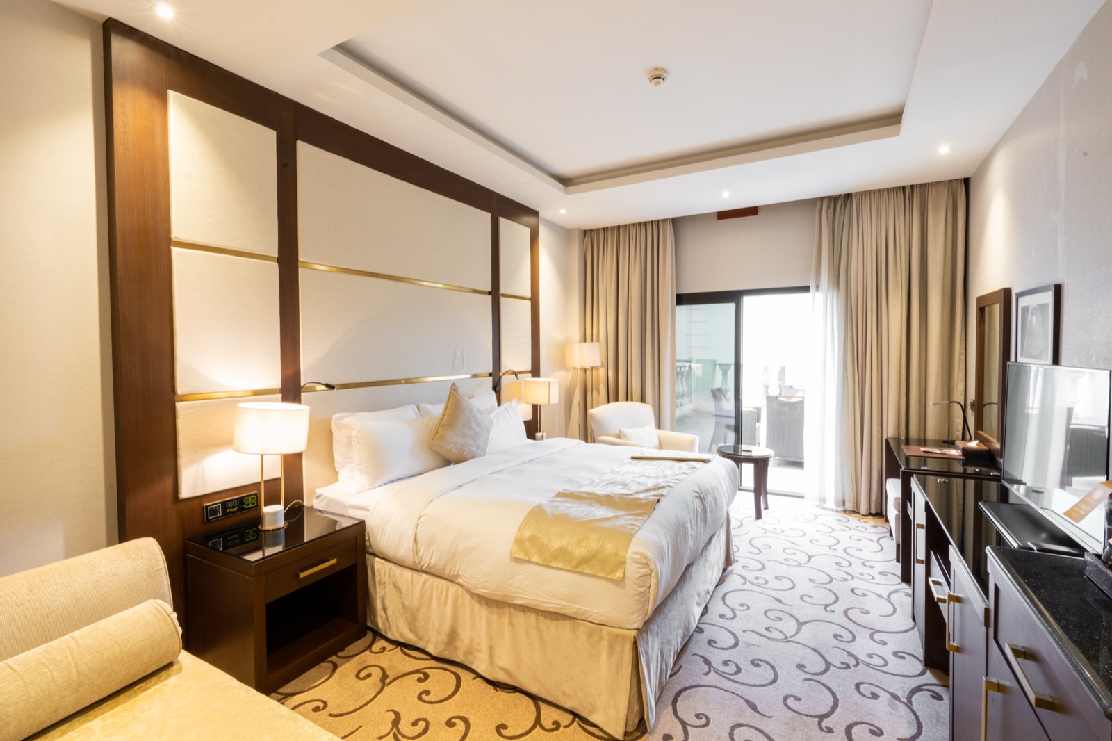 A Royal Suite bedroom opening onto the terrace