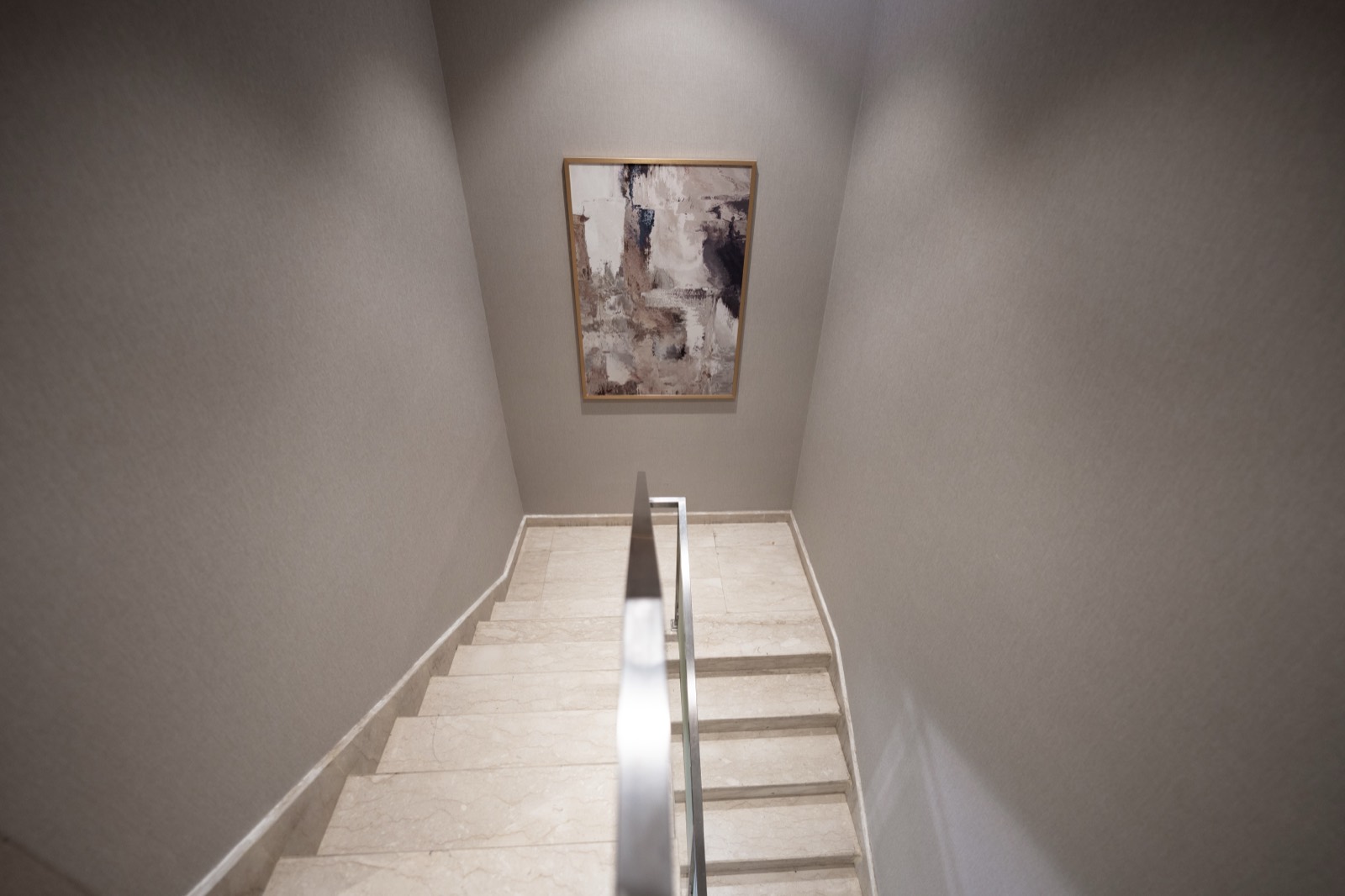 The staircase to the villa's upper floor